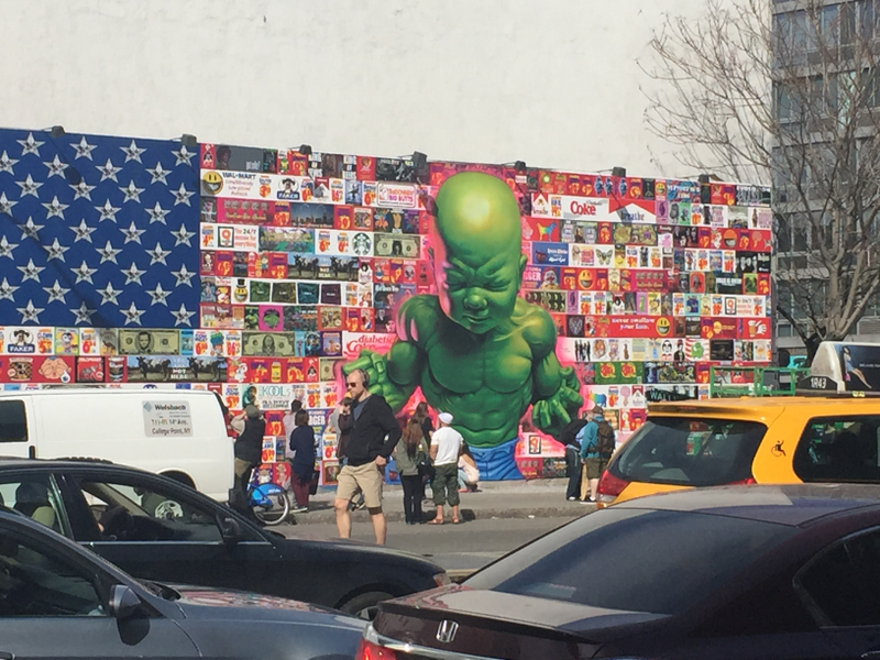 Illustration for article titled This Disturbingly Amazing Baby Hulk Mural Just Went Up in New York City
